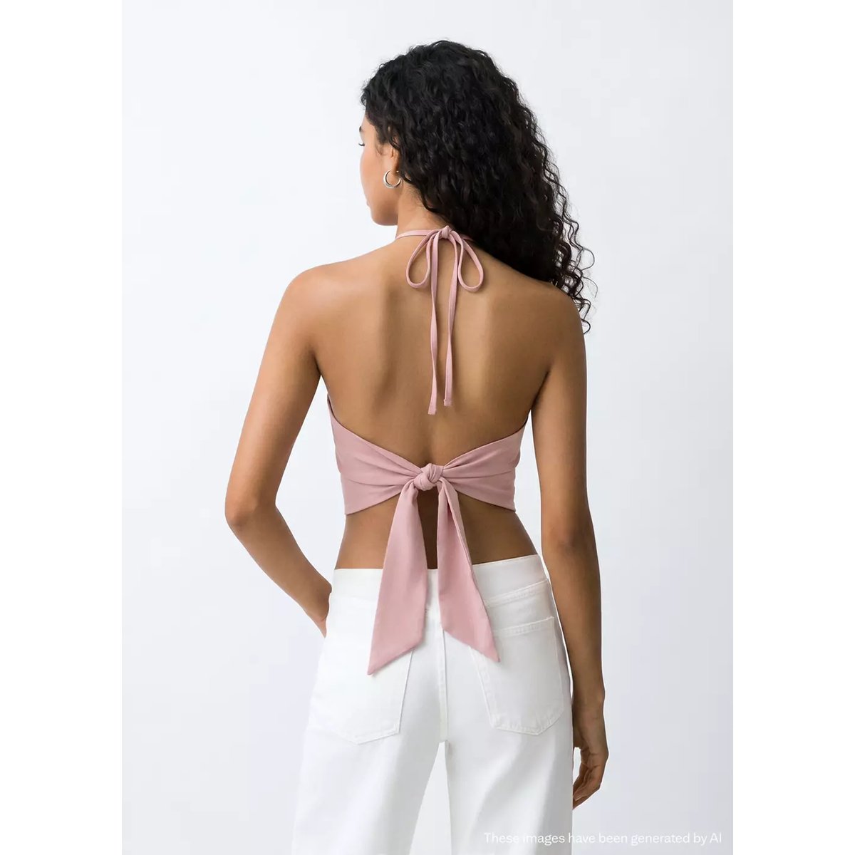 Top emmanchures américaines à fronces rose pastel, MANGO TEEN