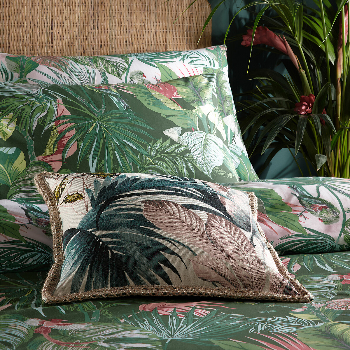 Amazonia Cotton Mix Duvet Cover and Pillowcase Set jade, FURN.