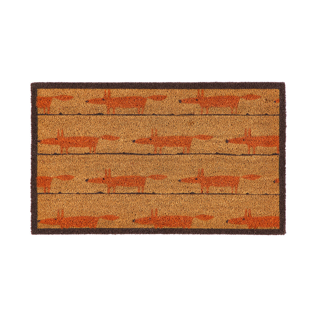Mr Fox Border Coir Doormat orange, SCION