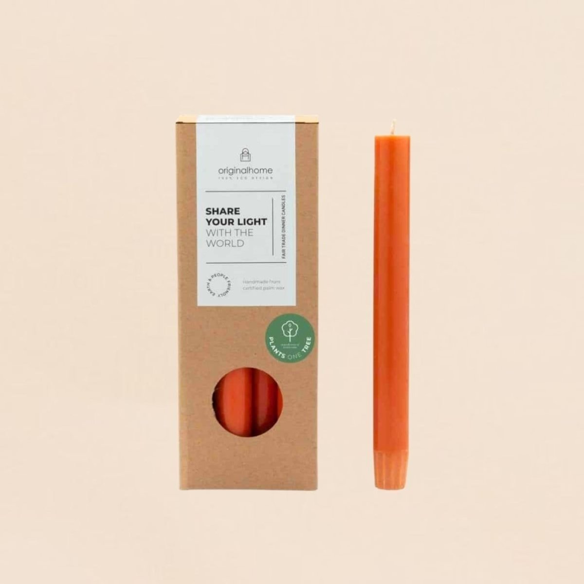 Set de 10 bougies cierges 20 cm terracotta, ORIGINALHOME