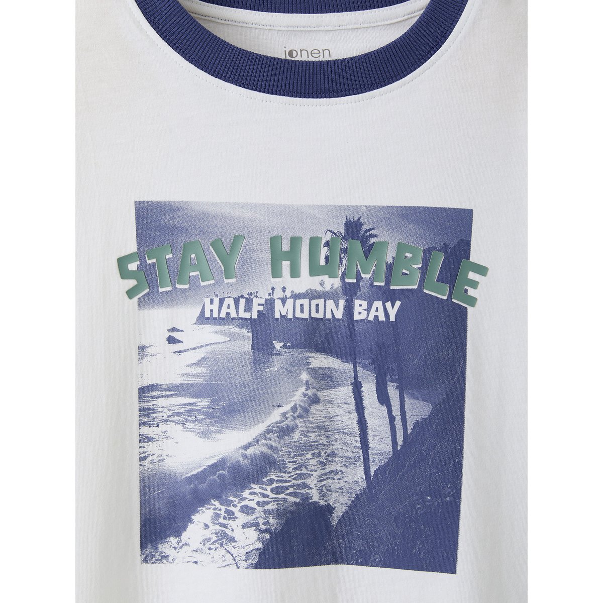 T-shirt manches courtes photoprint blanc, JONEN