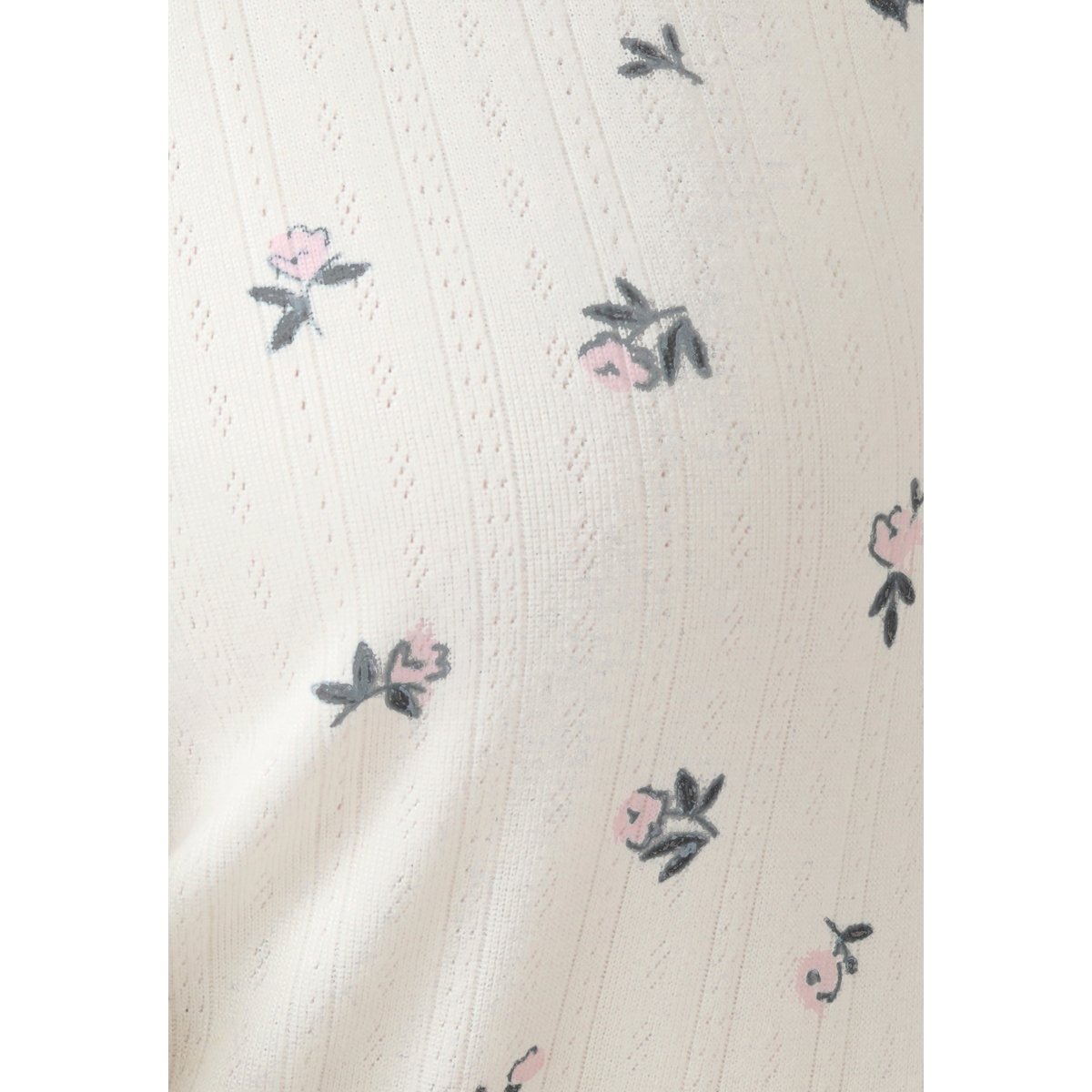 Pyjama Thermolactyl en maille pointelle blanc ecru fleuri, DAMART