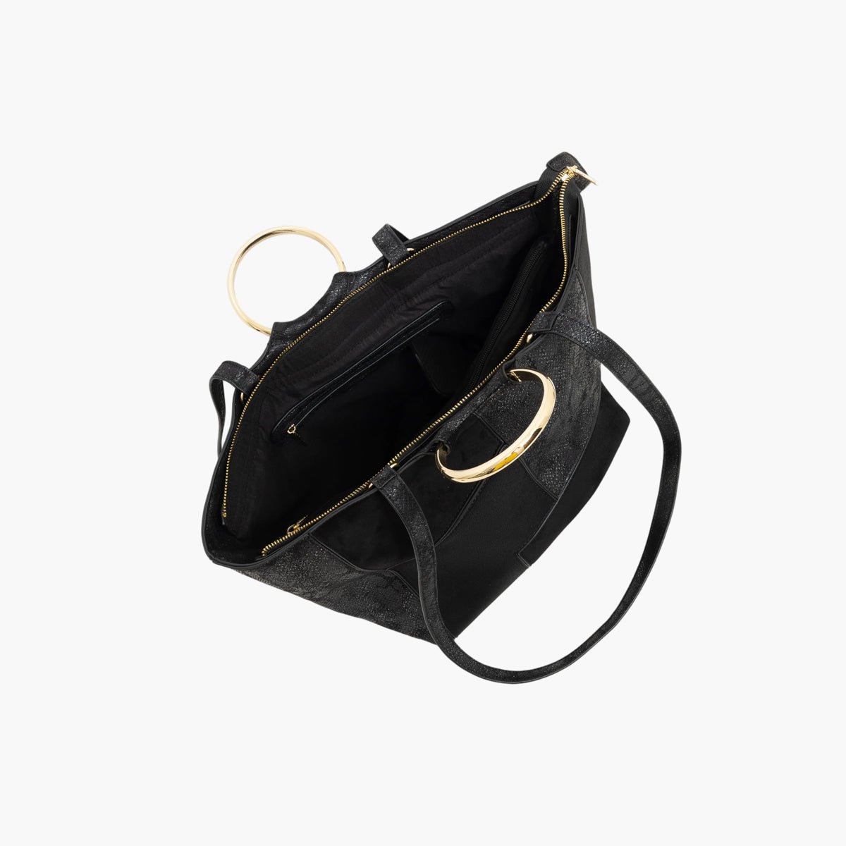 Grand sac shopper Trusty noir,doré, LOLLIPOPS