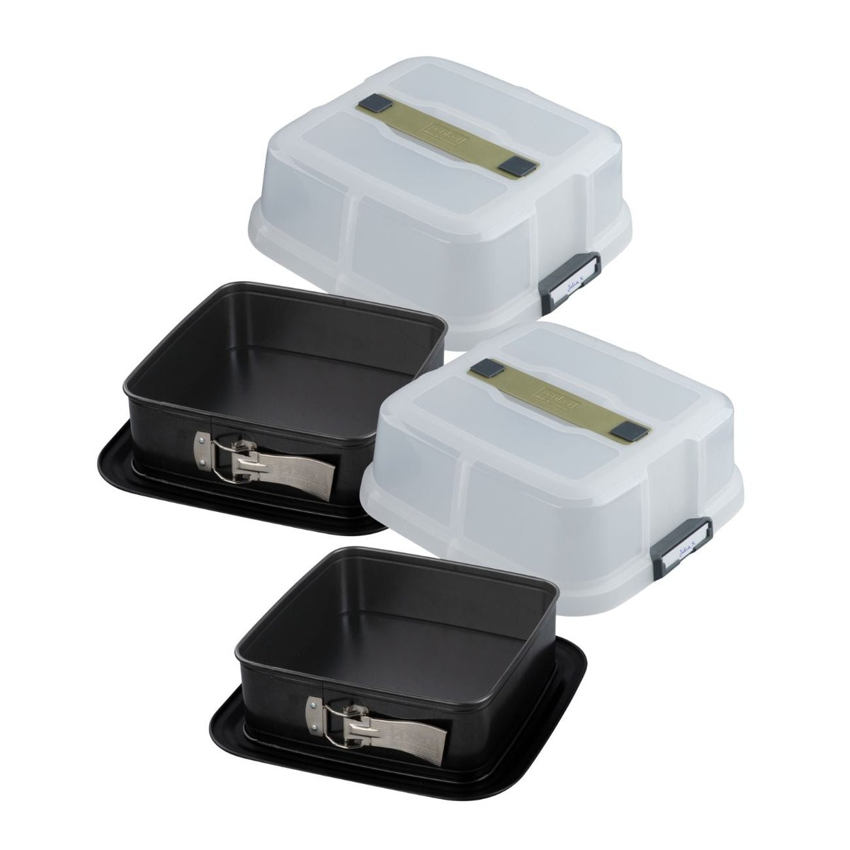 Lot de 2 moules à gâteaux 23/23 cm en acier BAKE CLICK AND GO noir, ZENKER