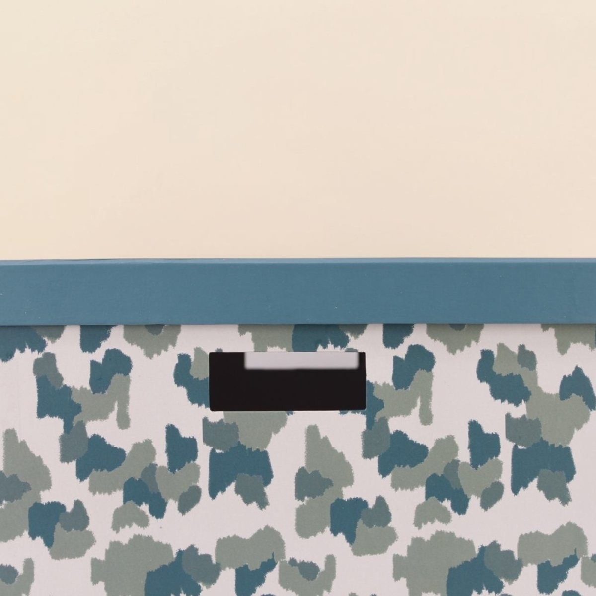 Boite avec couvercle en carton recyclé imprimé 31x31x31cm beige, ORNAMI