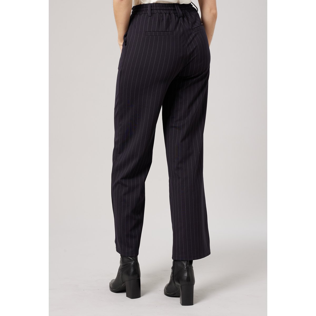 Pantalon droit femme à rayures TAYSEN navy, DEELUXE