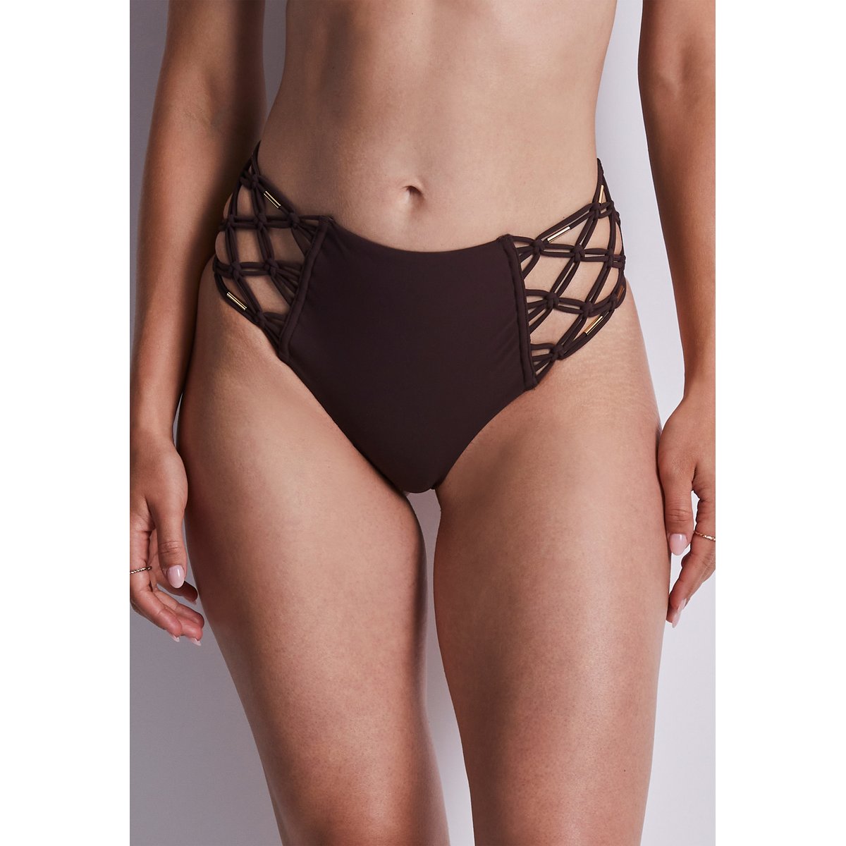 Bas de maillot de bain Culotte taille haute Gipsy Muse marron, AUBADE