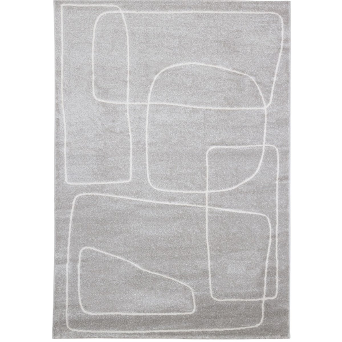 Tapis salon et chambre moderne tissé plat STUDIO gris, NOVATREND