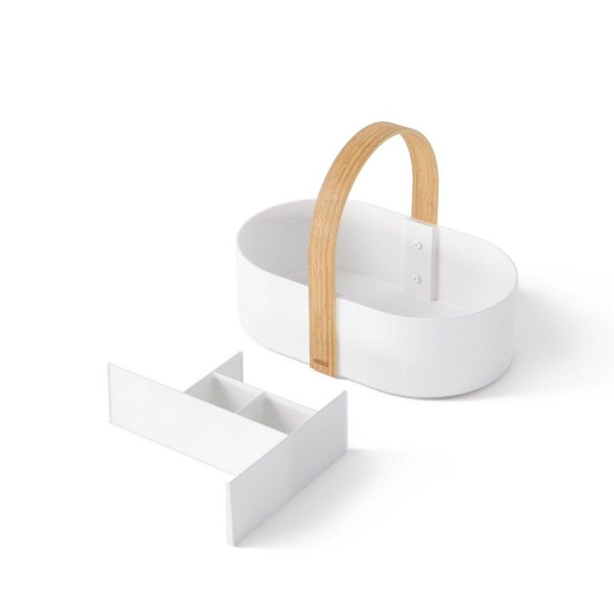 Panier rangement design poignée  BELLWOOD blanc, UMBRA