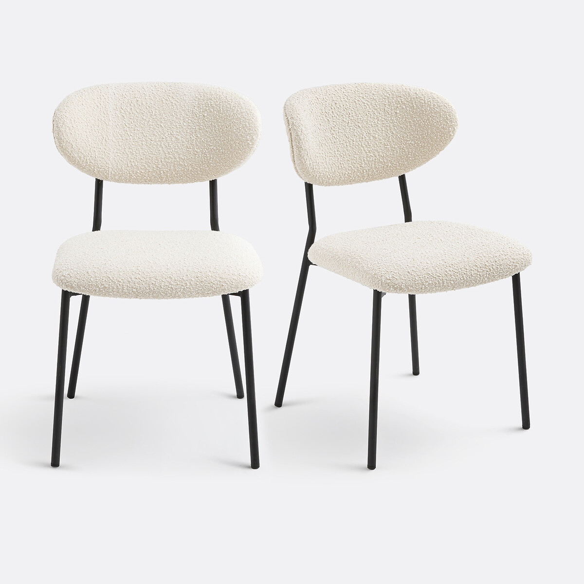 Lot de 2 chaises tissu bouclette, Galmo ecru, LA REDOUTE INTERIEURS