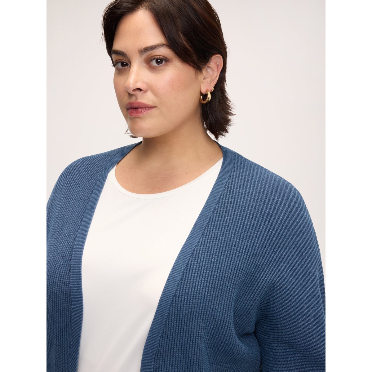 Cardigan effet denim bleu, FIORELLA RUBINO