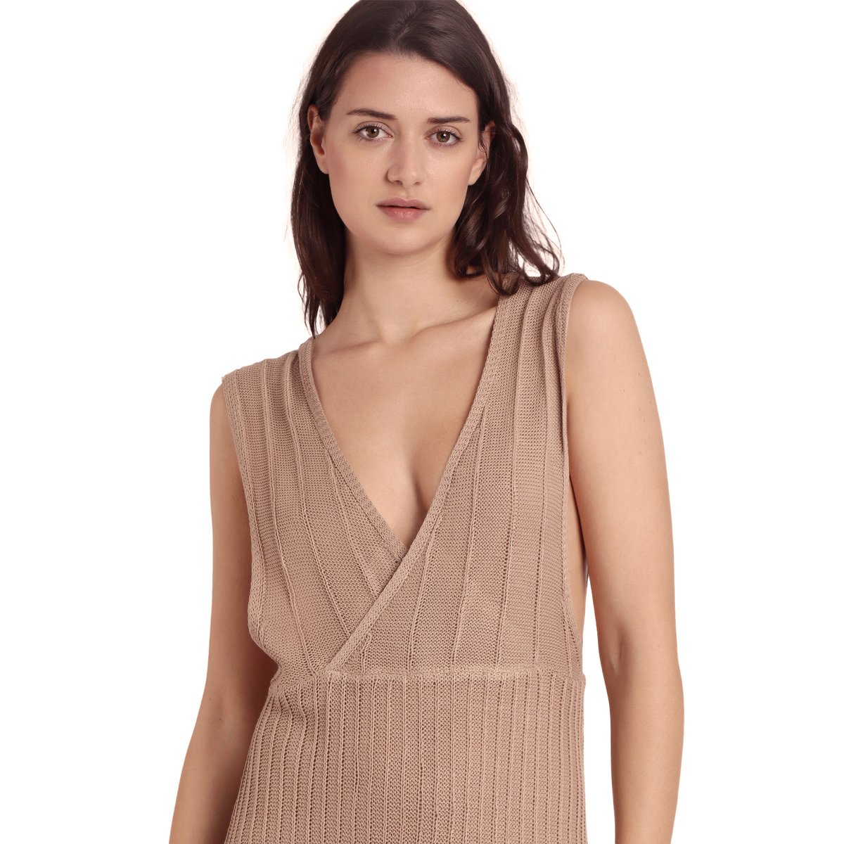 Robe longue de plage fendue Cool marron, ADMAS