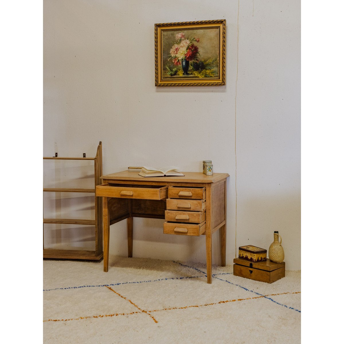 Ensemble de bureau et chaise pour enfant en bois Ange N°17 - Bon état bois clair, DEBONGOUT