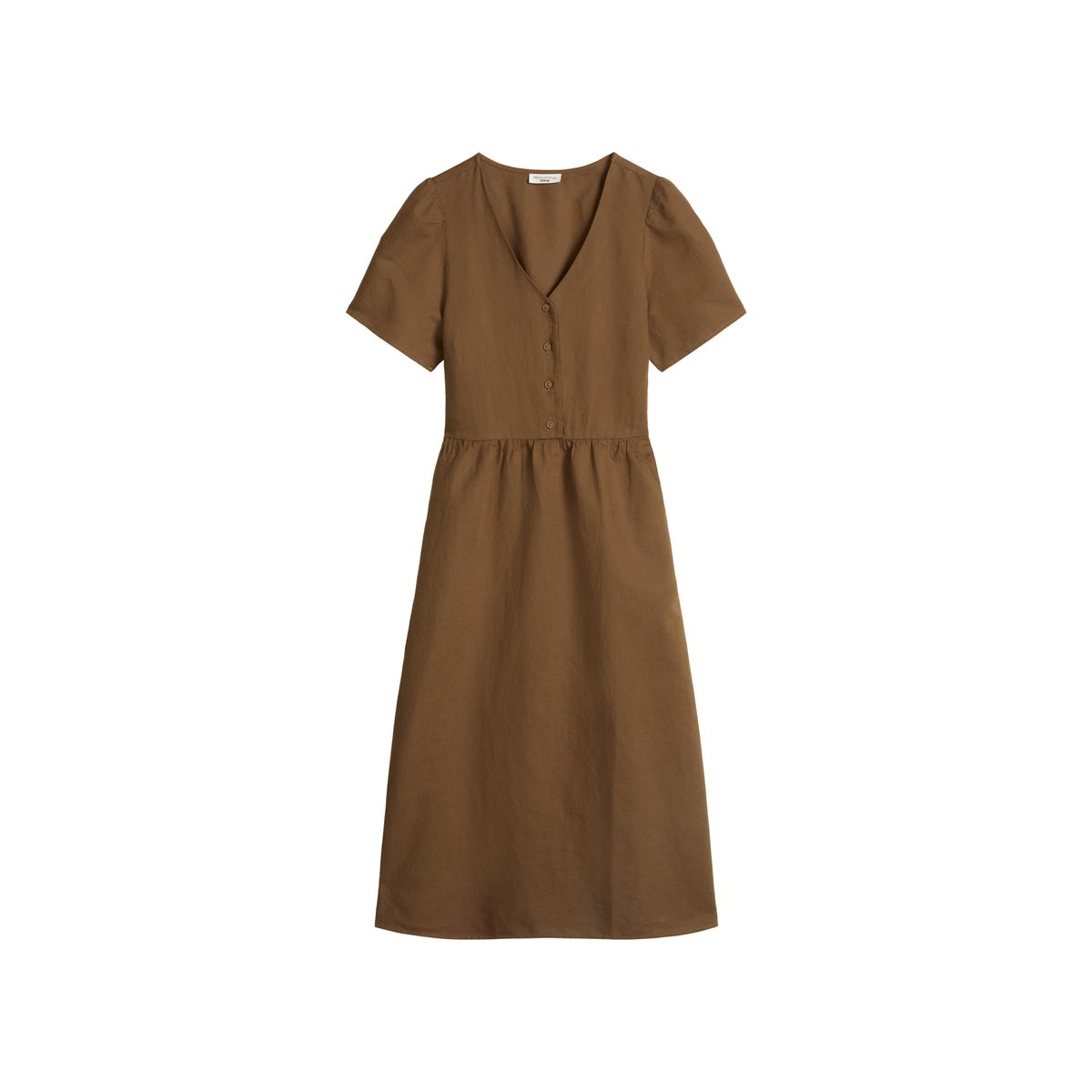 Robe regular en mélange de lin et de coton marron, MARC O’POLO DENIM