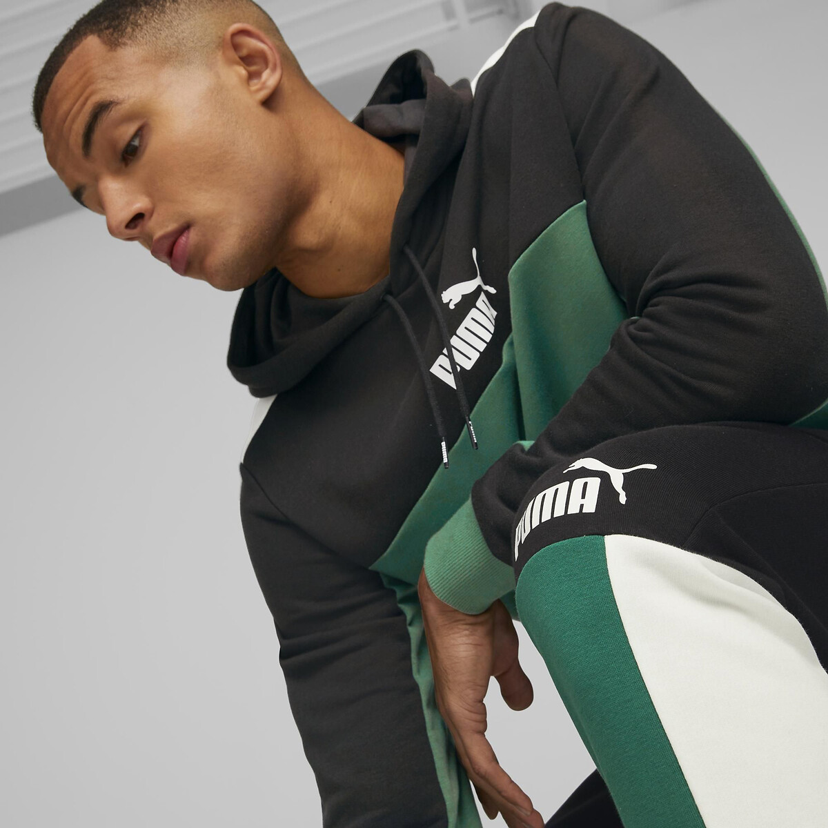Pantalon de survêtement Colorblock noir/vert, PUMA