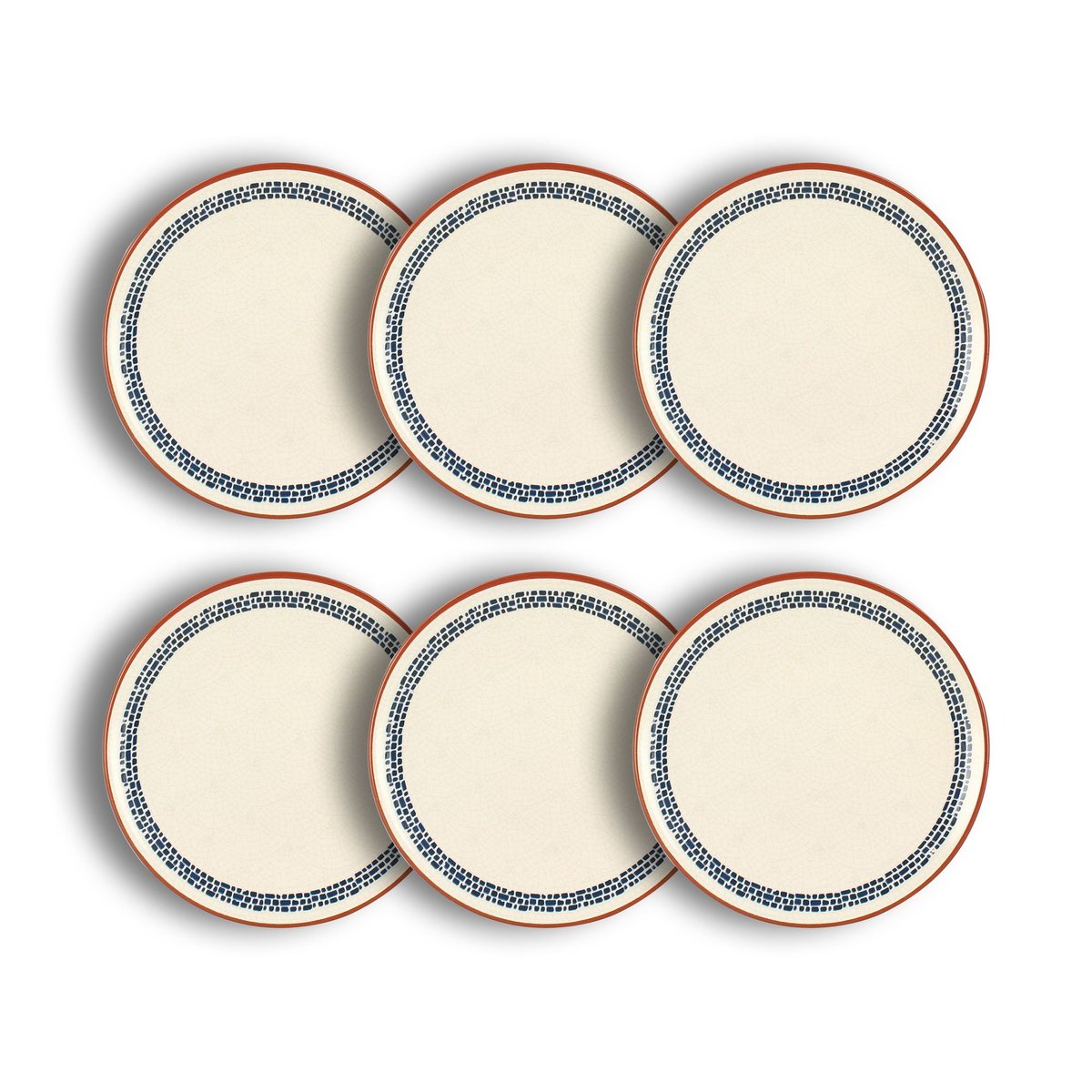 Lot de 6 assiettes à dessert en faience 20cm, AMATXI blanc, NOVASTYL