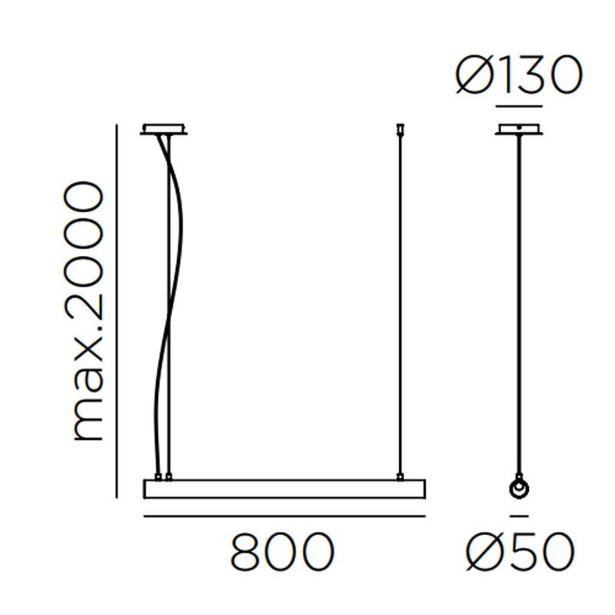 Suspension Led Tube Oslo Verre Et Laiton laiton, MILLUMINE