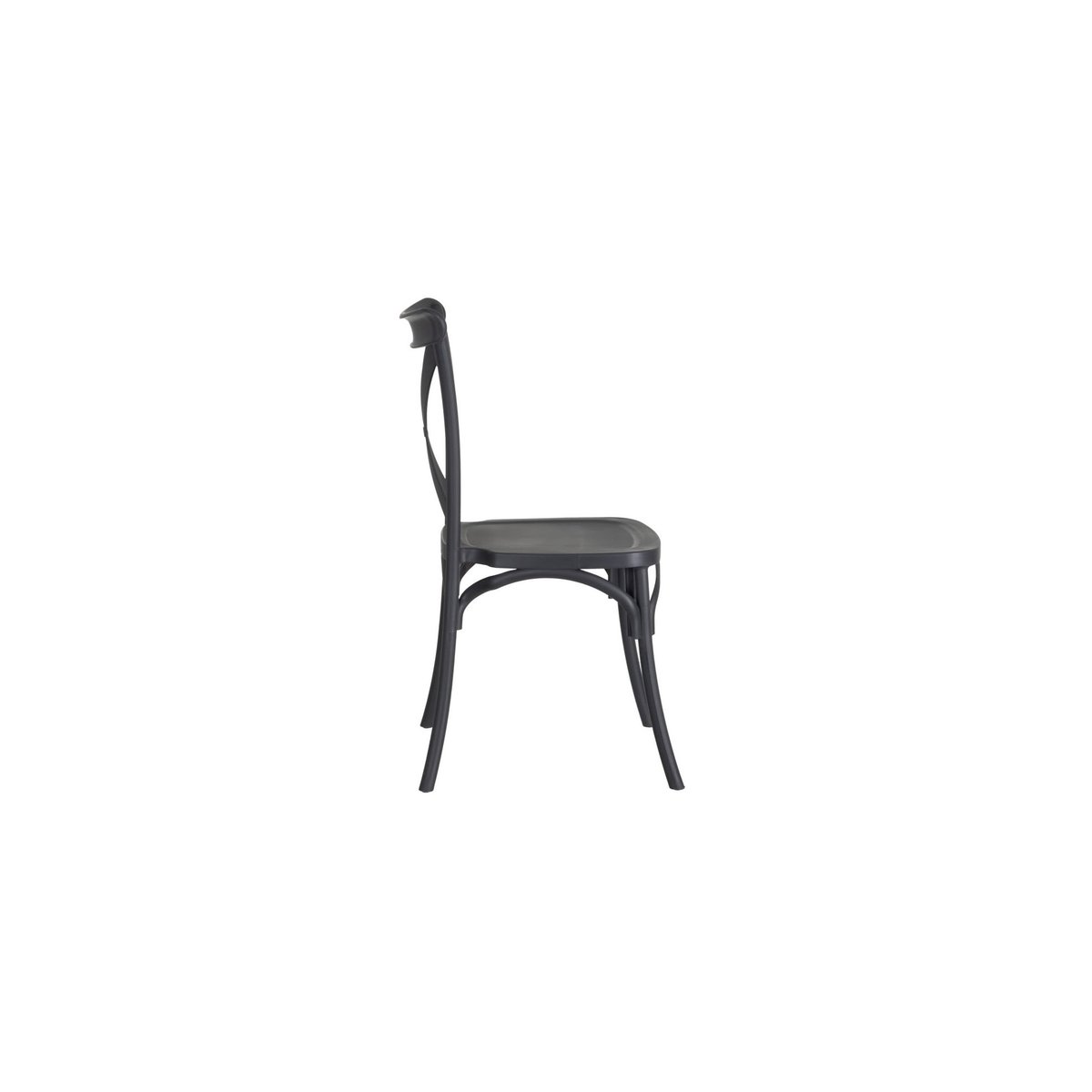 Chaise Esprit Bistrot en Polypropylène Gris gris, WADIGA