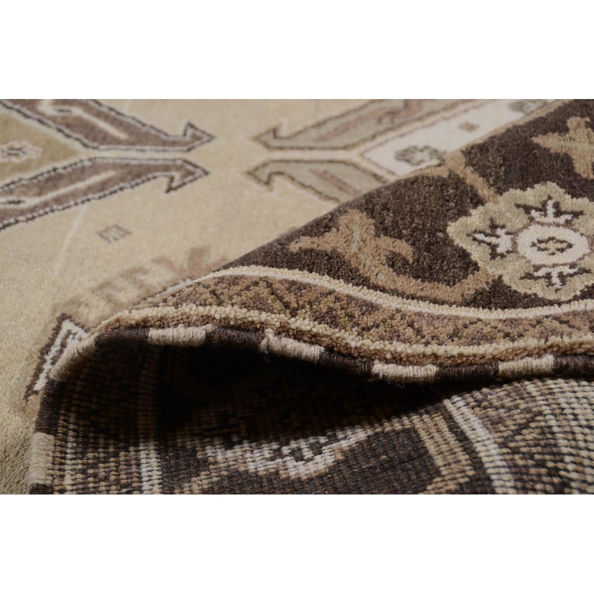Tapis Salon KAZAK IMPERIAL - noué main camel, THEKO