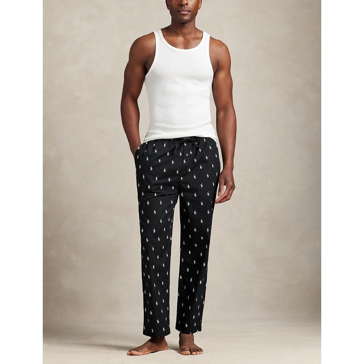 Pantaloni del pigiama in pony Pure Player fantasia nero, POLO RALPH LAUREN