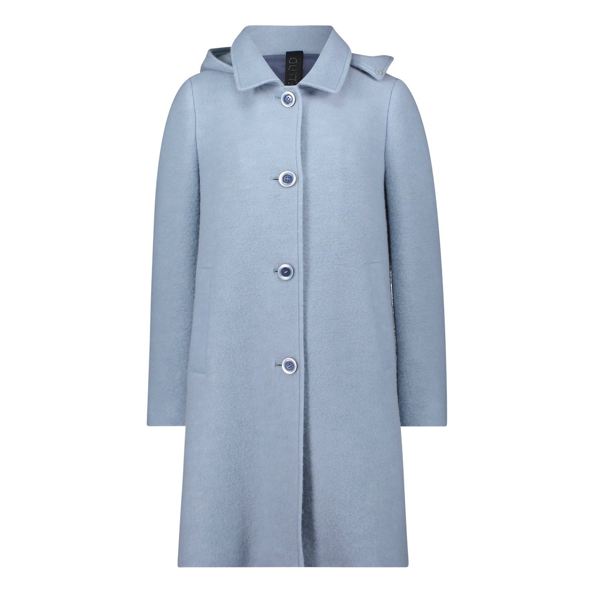 Manteau en laine à capuche amovible blue fog, BETTY BARCLAY