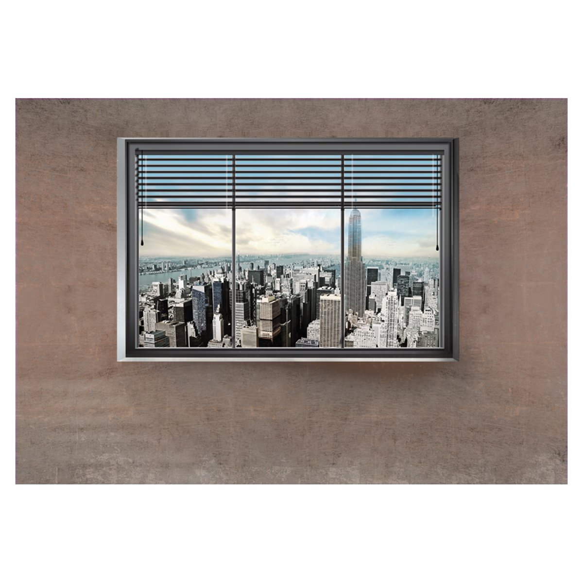 Papier peint intissé panoramique Ville et Architecture New York window multicouleur, EDEN