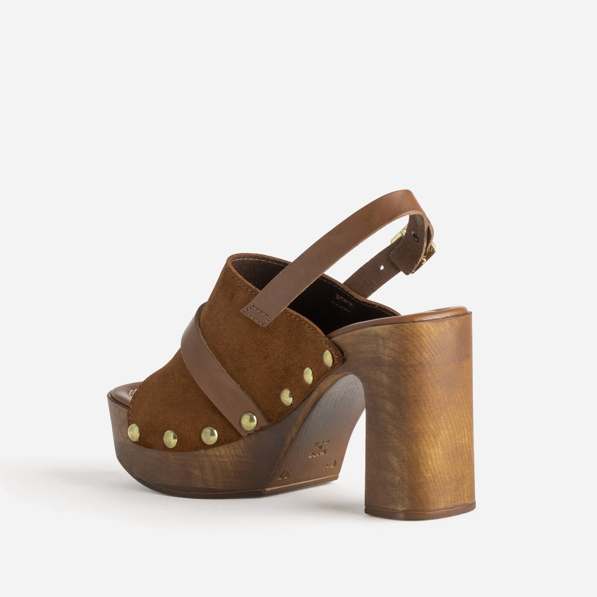 Sandale À Talon en cuir KAMELIO cognac, ERAM