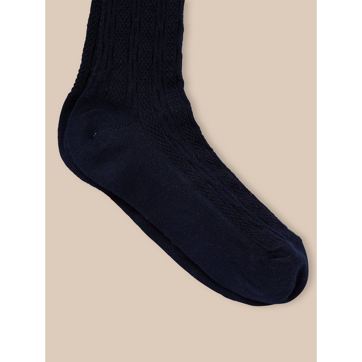 Collants avec torsades bleu ombre, CYRILLUS
