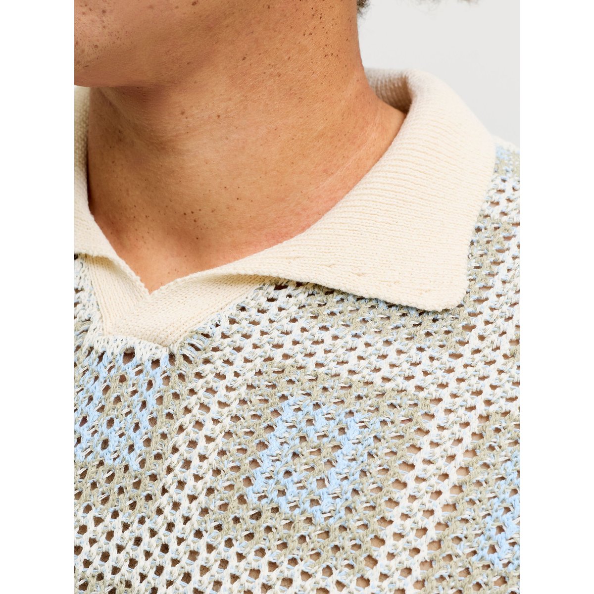 Polo Tricoté blanche - sea salt, JACK & JONES