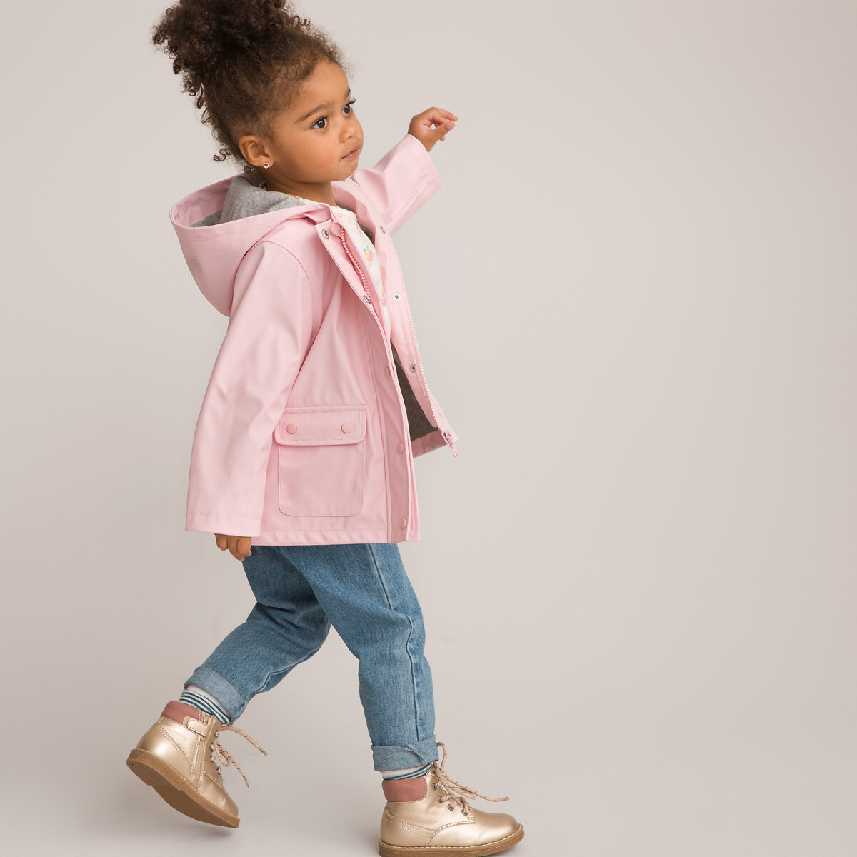 Hooded Parka pale pink, LA REDOUTE COLLECTIONS