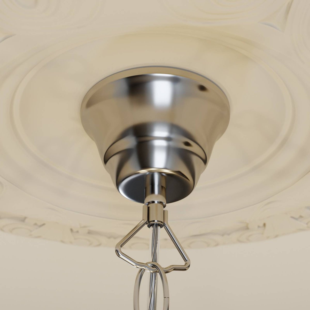 Lustre antique, Merida clair, chrome, LINDBY
