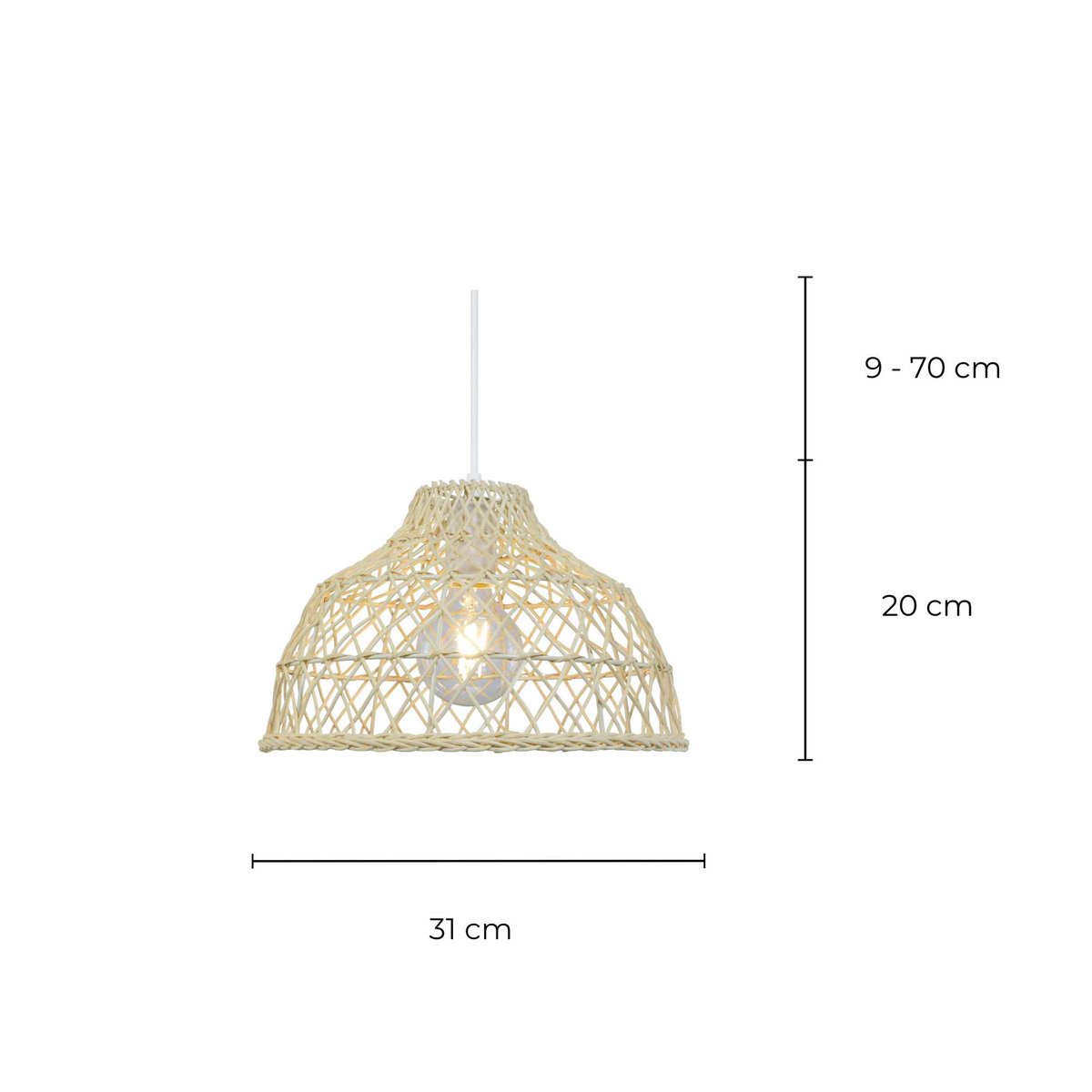 Suspension en rotin, NIZO naturel, C-CREATION