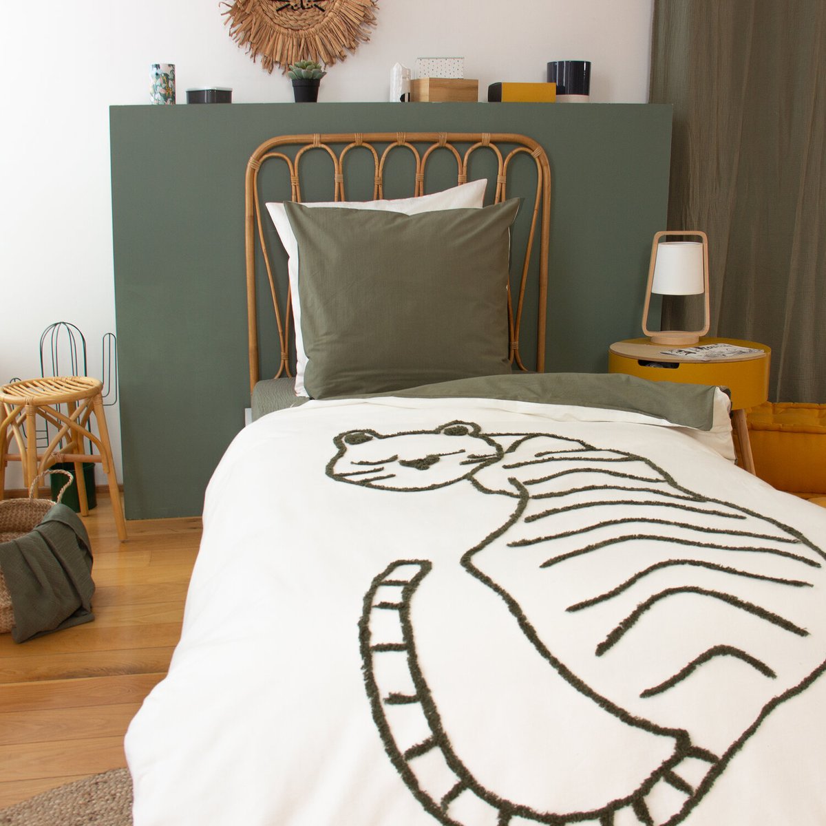 Parure de lit enfant coton, TIGRE multicolore, C DESIGN HOME TEXTILE