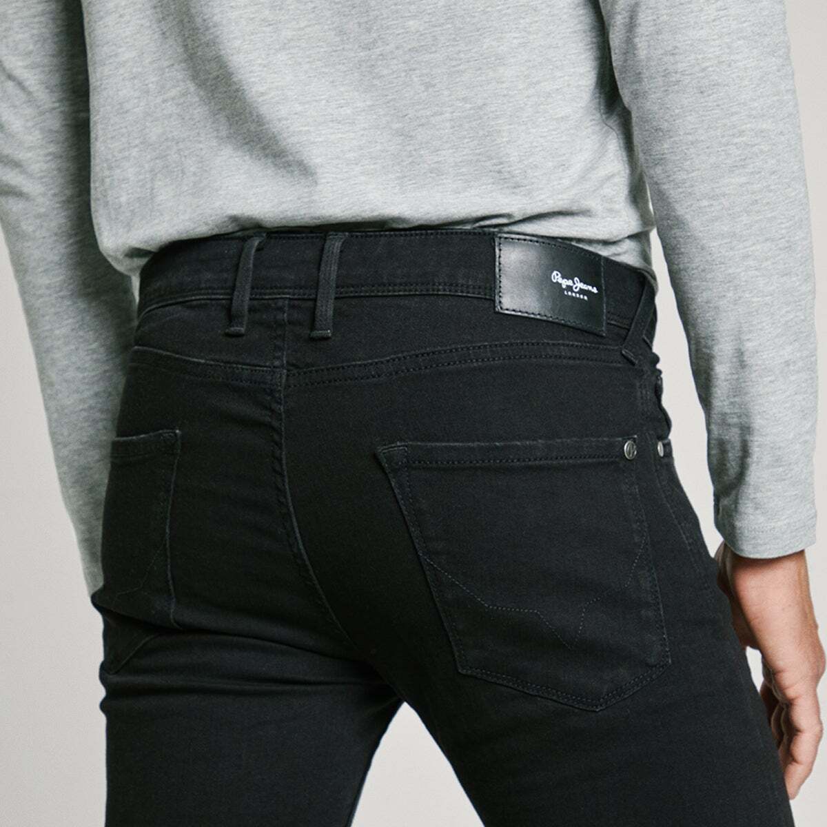 Jean Coupe Skinny, Taille Basse - Finsbury noir propre, PEPE JEANS
