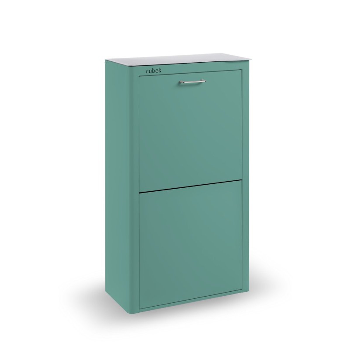 Poubelle de tri cuisine 4 compartiments, capacité 80 L, CUBEK, un meuble grande capacité pour organiser le tri des déchets turquoise, DON HIERRO