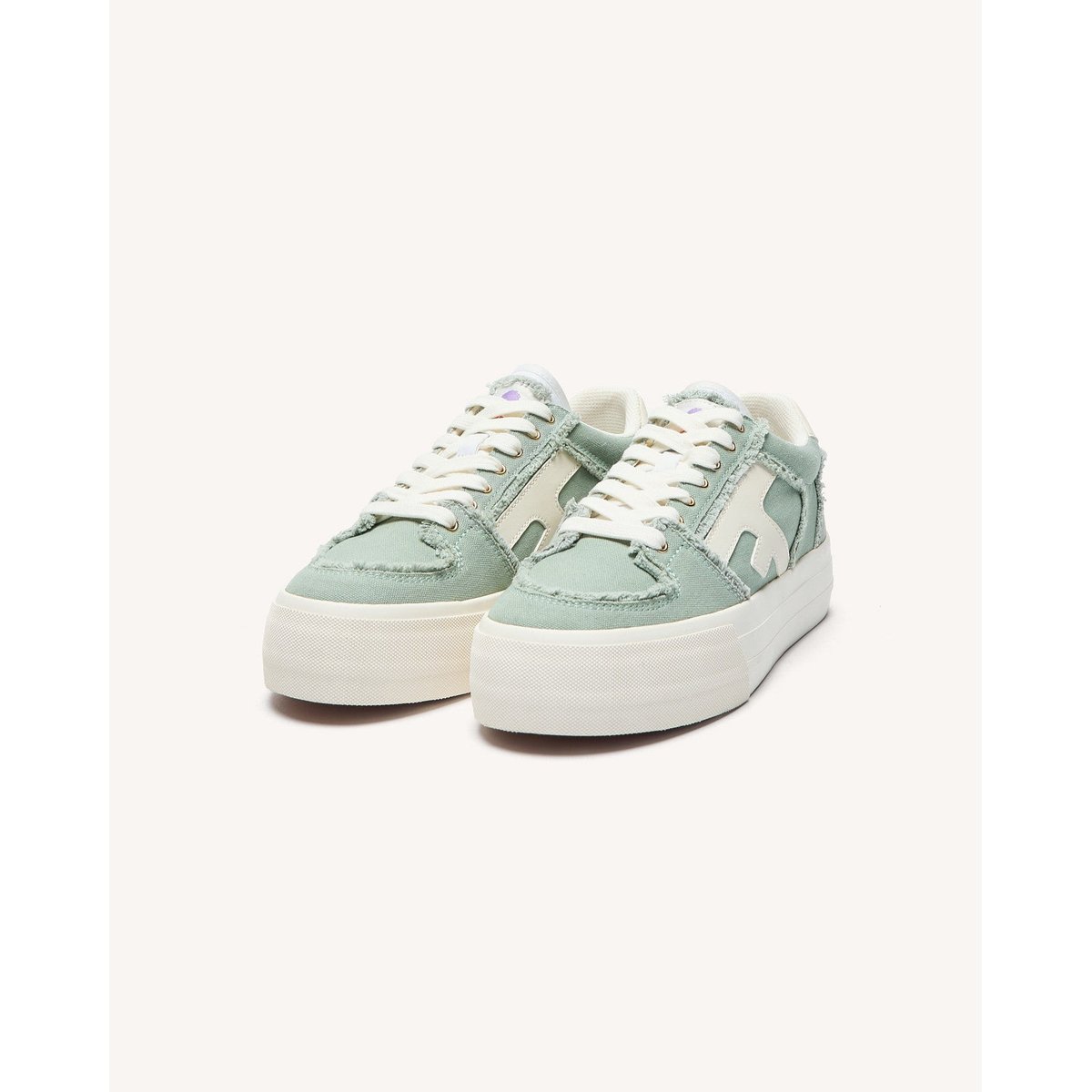 Tennis basses tissu WALNUT PLATFORM vert clair, FAGUO