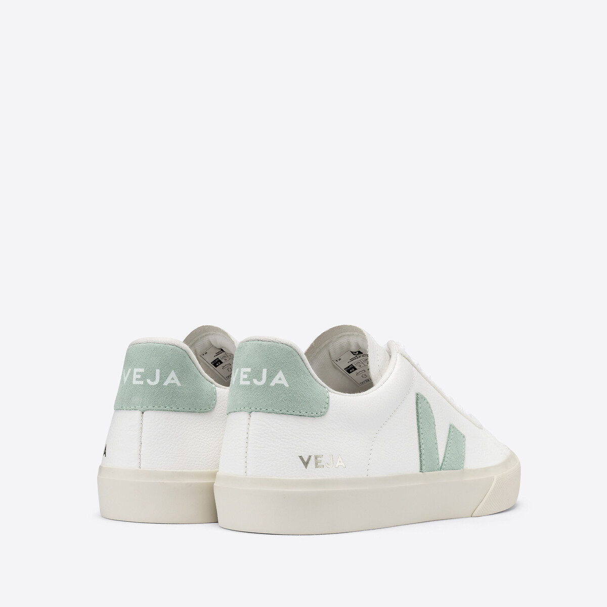 Campo Chrome Free Leather Trainers white + green, VEJA