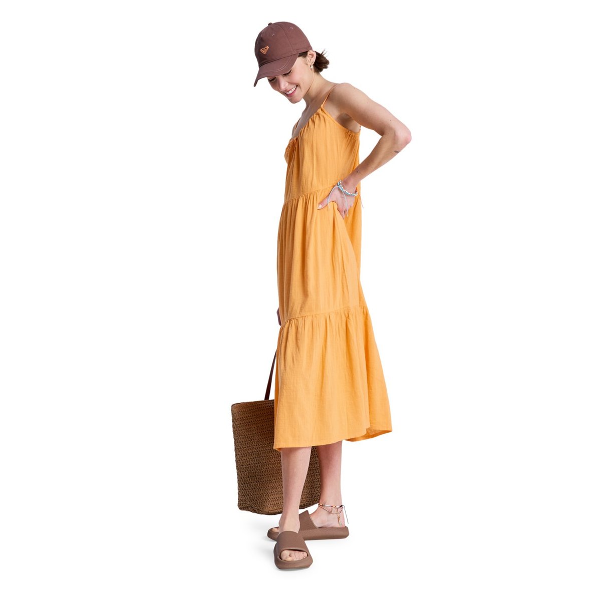 Robe trapèze DOWN THE LINE. orange papaya, ROXY