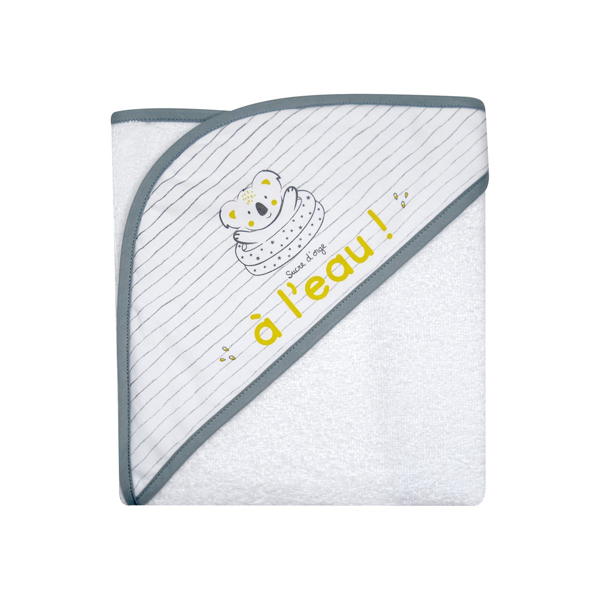 Cape de bain orel eponge gris, SUCRE D'ORGE