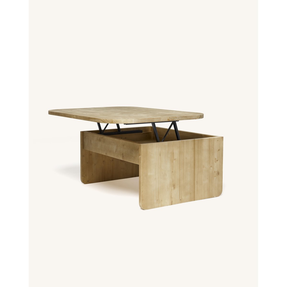 Table basse relevable en sapin beige - PALMIRA olivier, HANNUN
