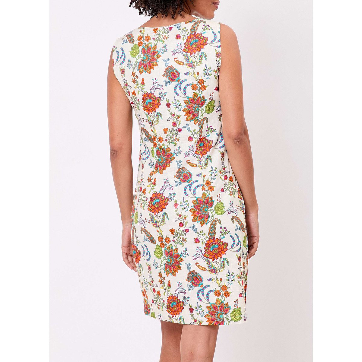 Robe sans manche droite coton bio GENIFA ecru suneila, LA FIANCÉE