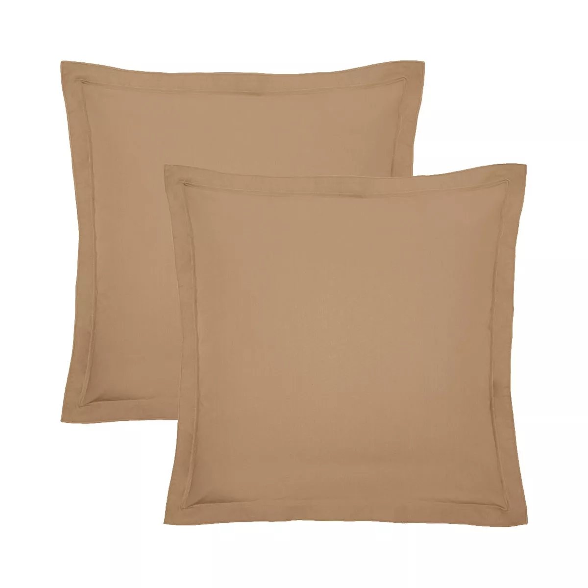 Lot de 2 taies percale de coton LA PERCALE caramel, GARNIER THIEBAUT