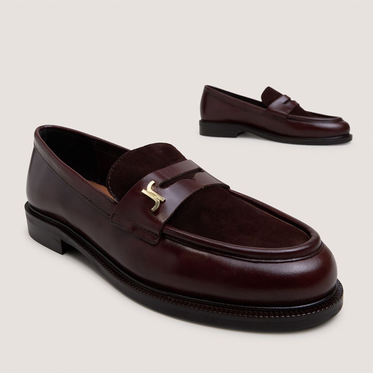 Duedi leather loafers chocolate, JONAK
