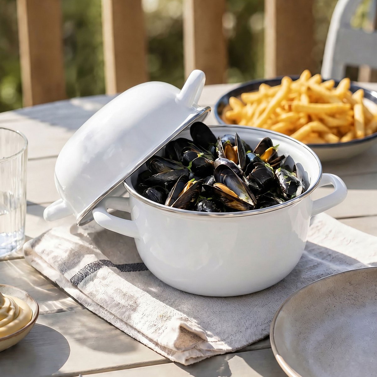 Marmite à moule 16cm en acier émaillé blanc, MENASTYL