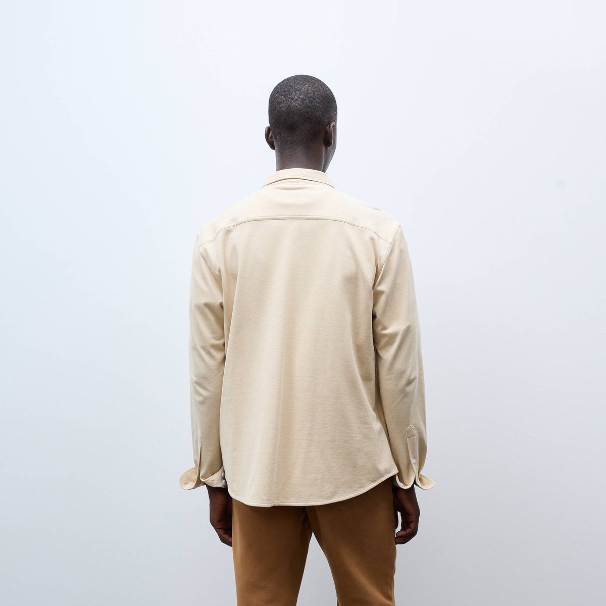 Pantalon élastiqué en coton gabardine, MONOPRIX
