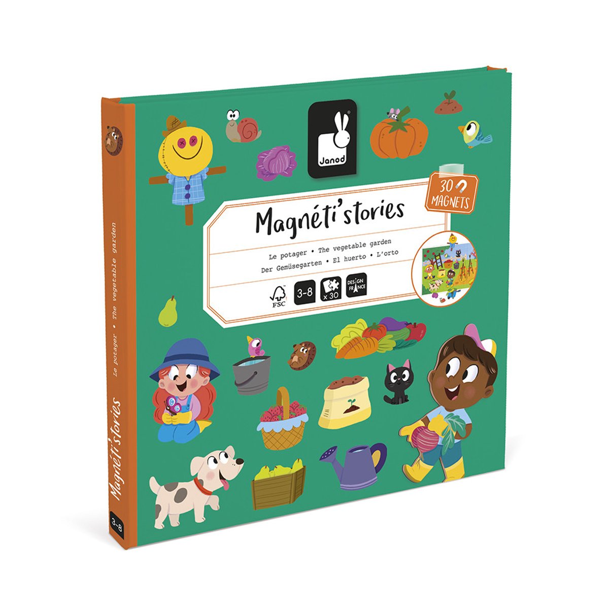 Magneti'stories Le Potager, 30 Aimants couleur unique, JANOD
