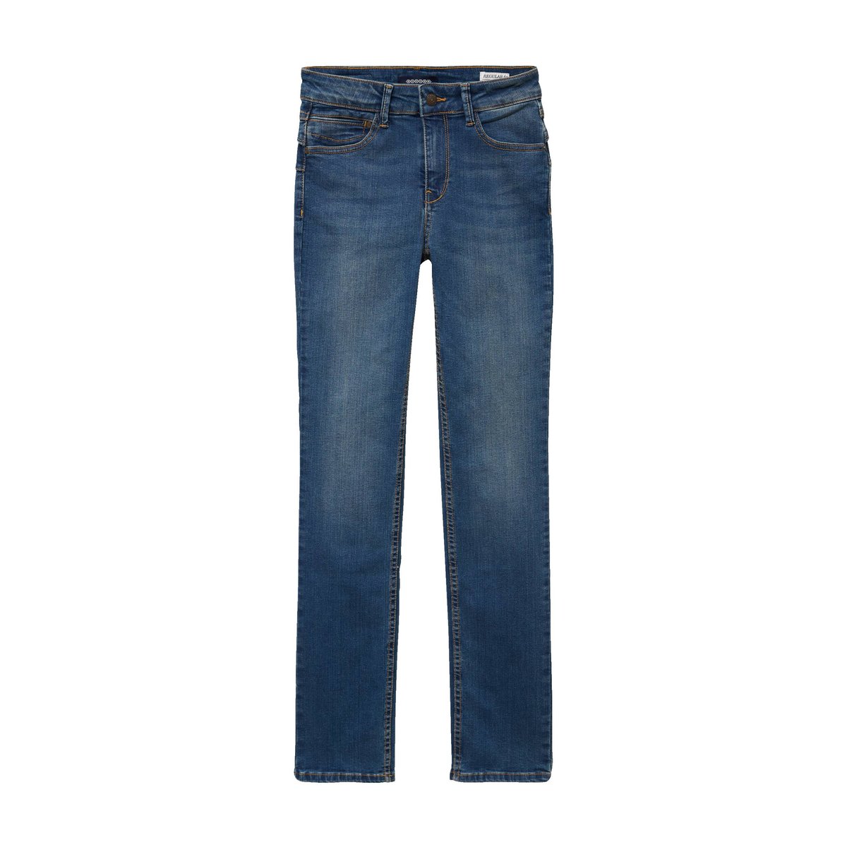 Jeans regular taille haute bleu fonce, BONOBO