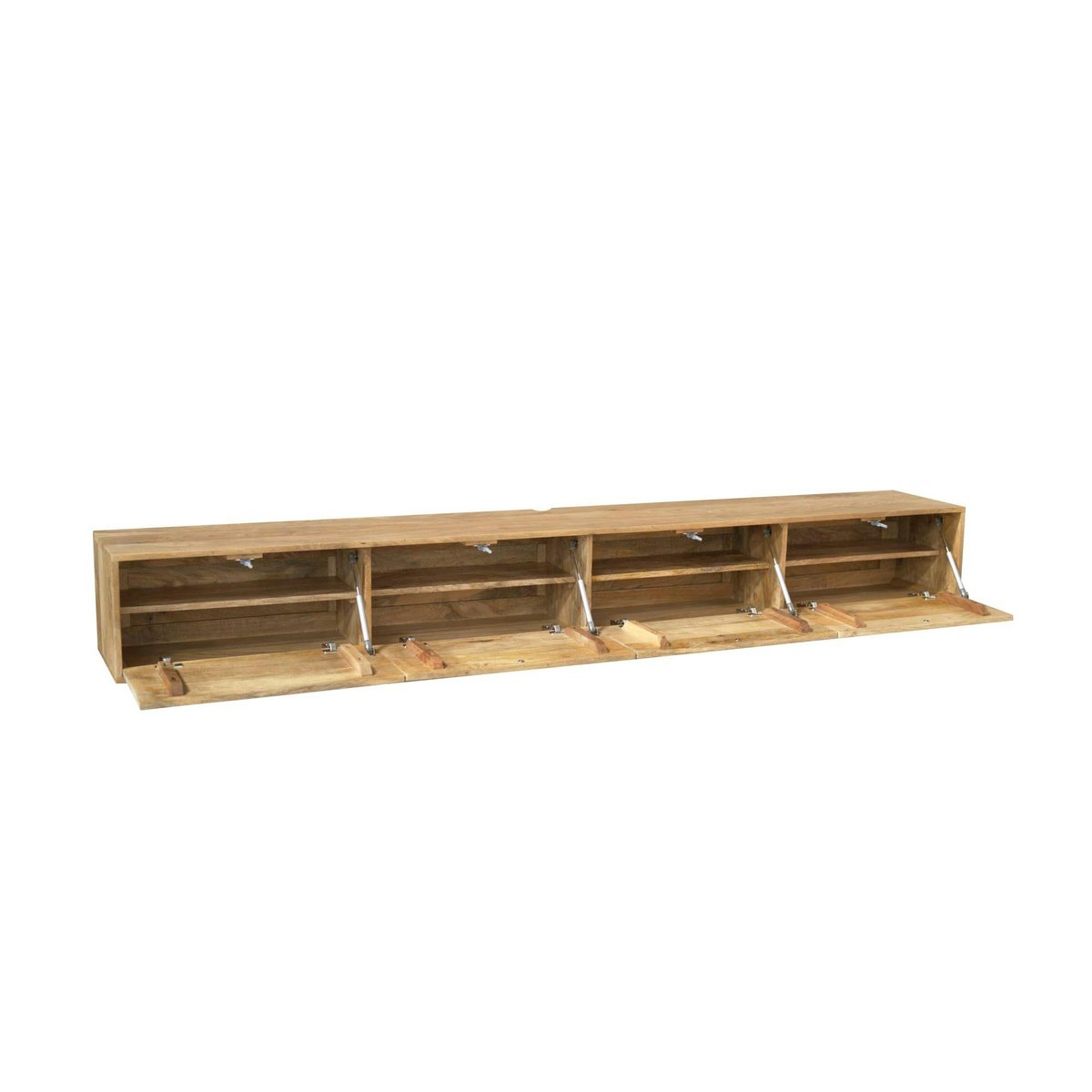 Meuble TV suspendu 4 portes, 200 cm JUNO bois clair, PIER IMPORT
