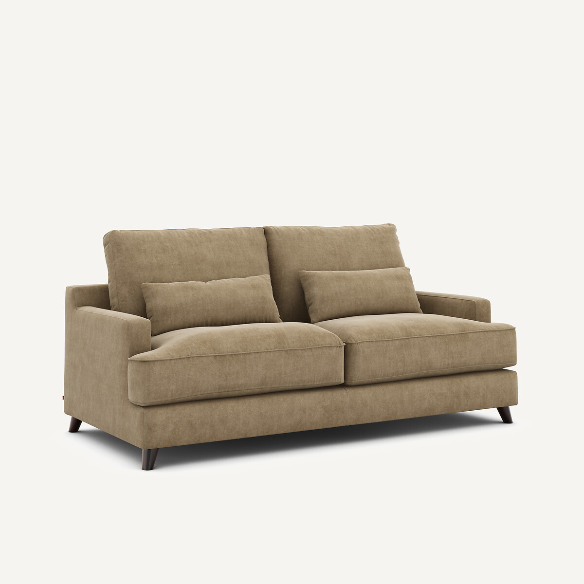 Canapé convertible 3 places, en velours stonewashed, ALWINE gris shiitaké, AM.PM