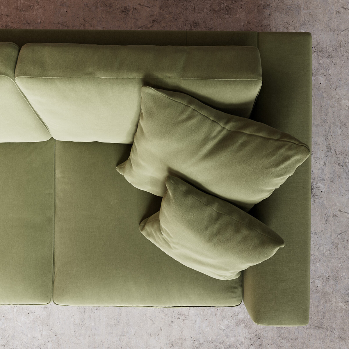 Althaea Crushed Velvet Corner Sofa moss , SWOON